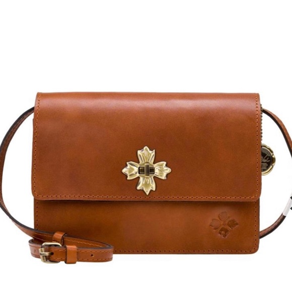 Patricia Nash Handbags - Patricia Nash Consilina Floret Leather Crossbody Bag tan